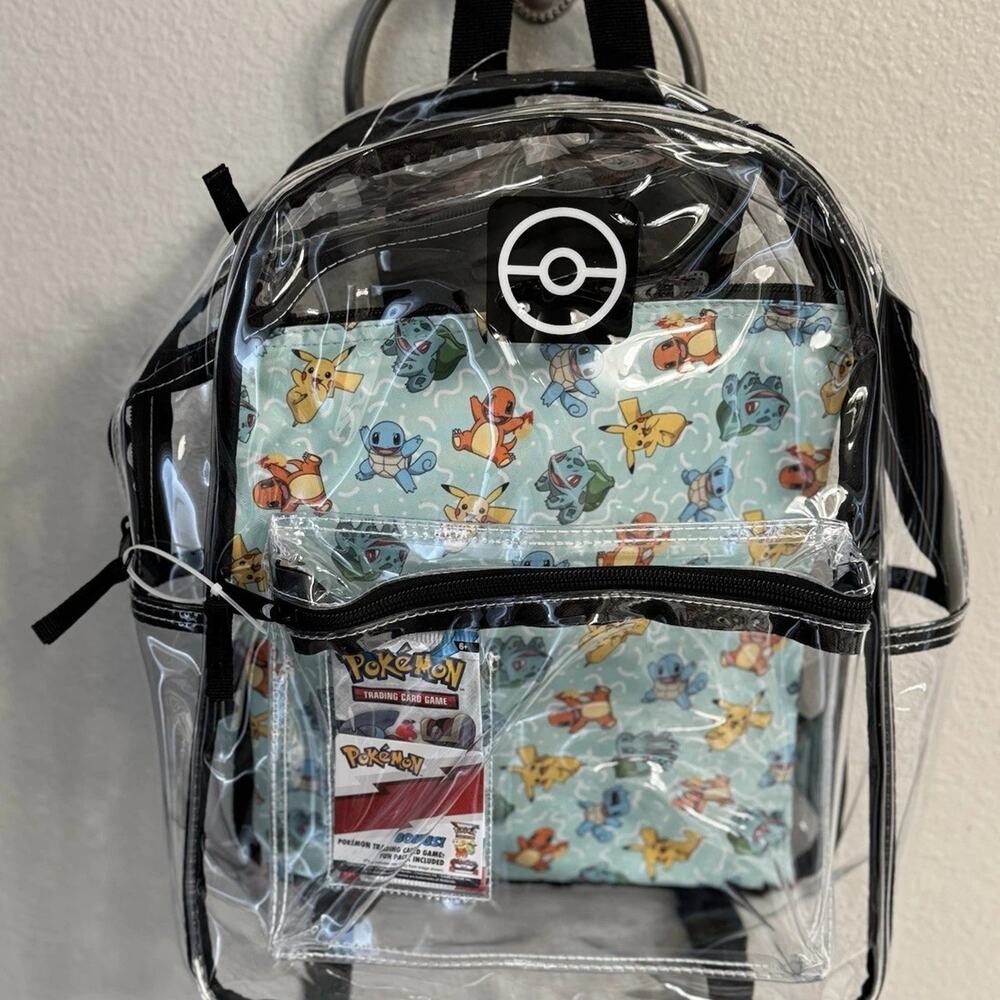 Pokémon Clear Backpack & Utility Case Set for Kids Brand New with Tags